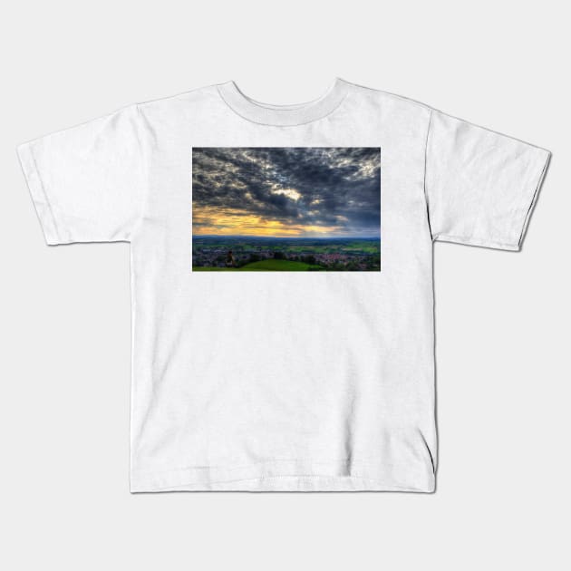 Sunset at Glastonbury Tor Kids T-Shirt by Nigdaw